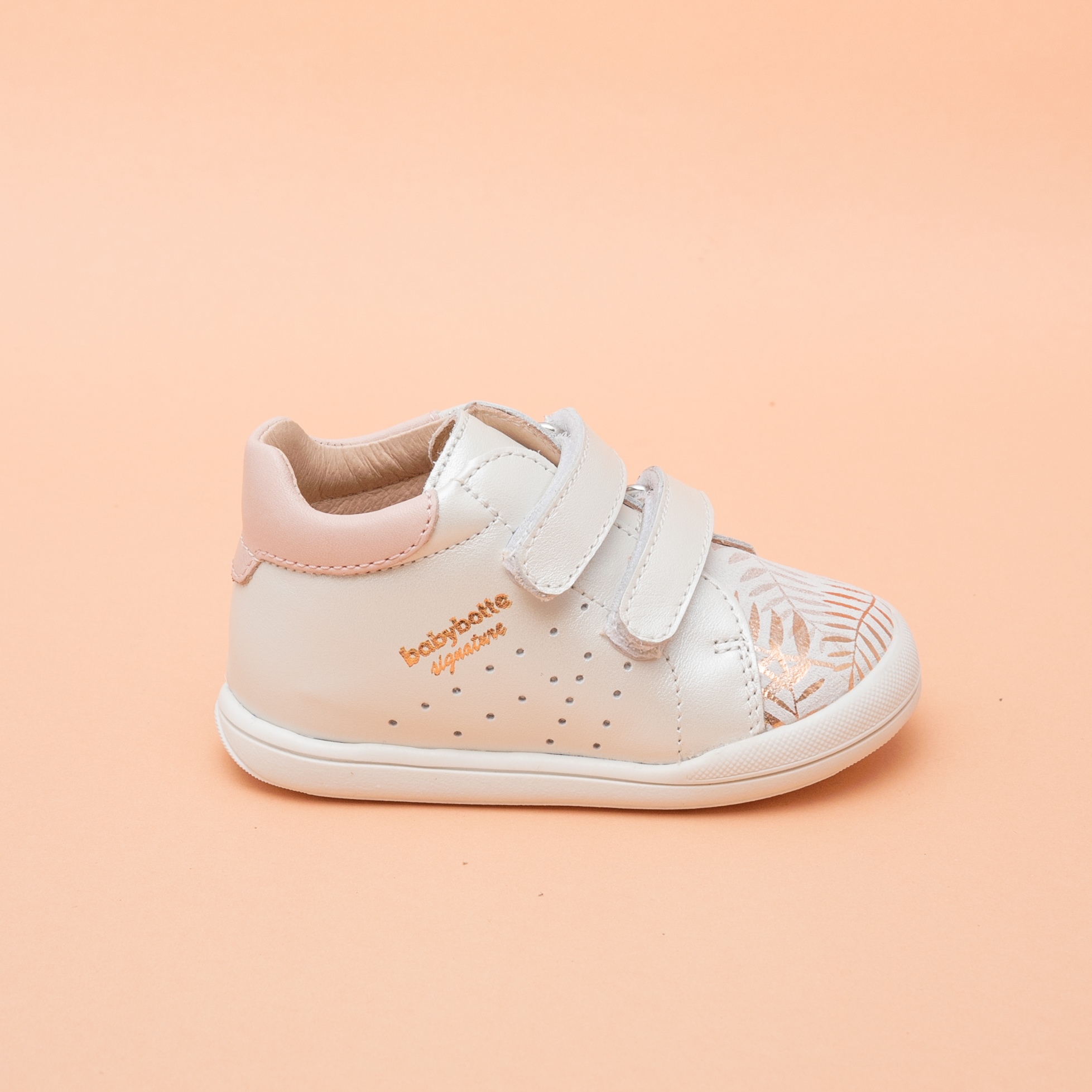 FASTY-CUIR BLANC IMPRIME ROSE (312-211)