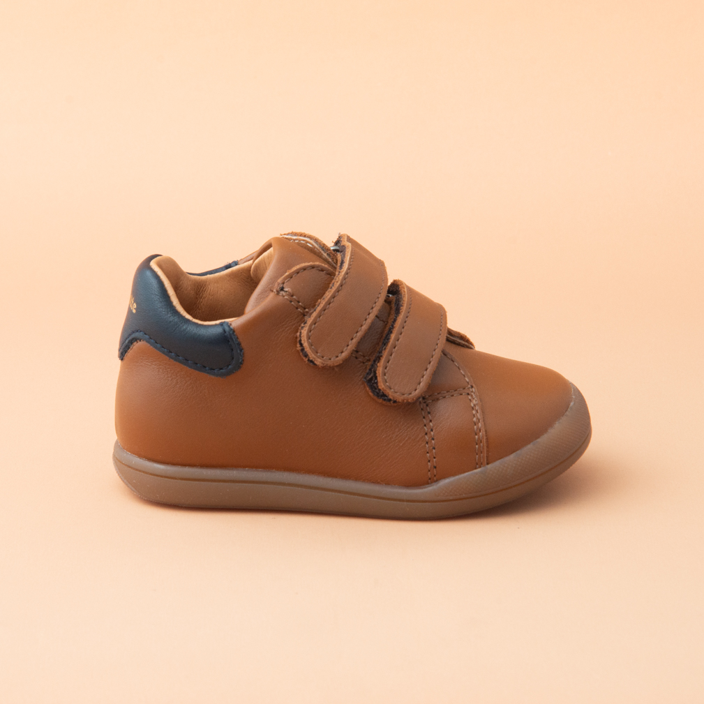 FIDJI VELCRO-CUIR COGNAC (410-242)