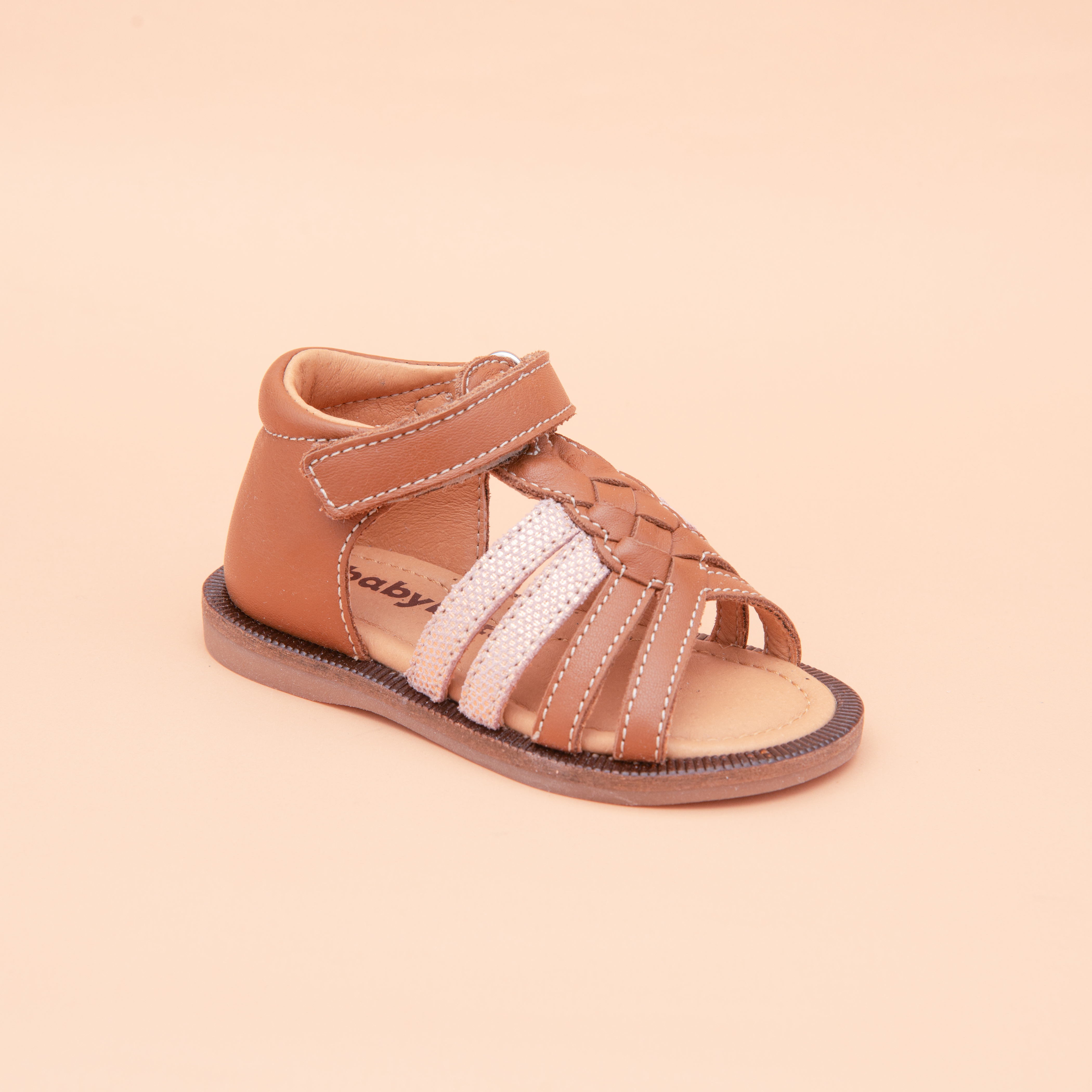 TOURBILLON VELCRO-CUIR BLANC CASSE (513-261)